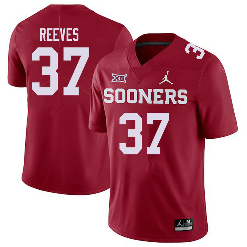 Jordan Brand Men #37 Easton Reeves Oklahoma Sooners College Football Jerseys Sale-Crimson